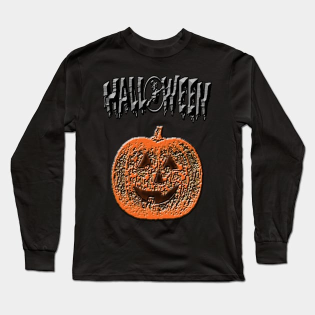 Halloween Pumpkin Long Sleeve T-Shirt by DesigningJudy